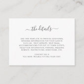 Carte d'informations mariage blanc simple (Devant)