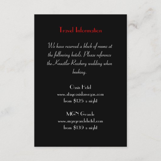 Carte d'informations supplémentaires Love Struck L (Devant)