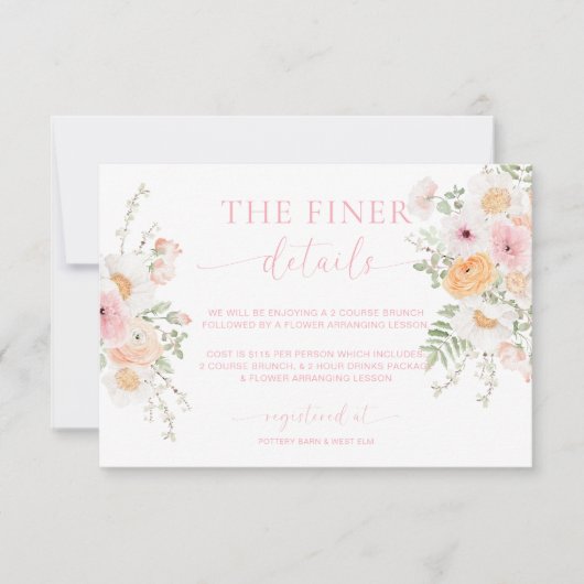 Carte d'informations sur le Baby shower Millie Flo (Devant)