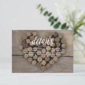 Carte d'informations sur le coeur de liège à vin (Debout devant)