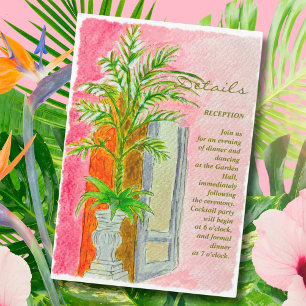 Carte d'informations sur le Mariage Aquarelle Trop