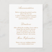Carte d'informations sur le Mariage blanc doré bei (Devant)