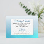 Carte d'informations sur le Mariage bleu Aqua (Debout devant)