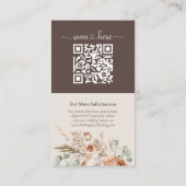 Carte d'informations sur le Mariage de fleurs de t (Dos)