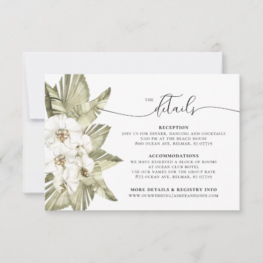 Carte d'informations sur le Mariage de l'orchidée  (Devant)