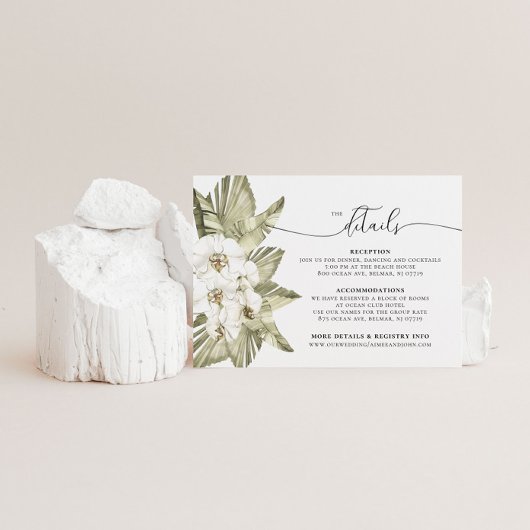 Carte d'informations sur le Mariage de l'orchidée 