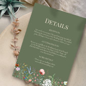 Carte d'informations sur le Mariage Fleur sauvage 