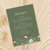 Carte d'informations sur le Mariage Fleur sauvage 