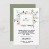 carte d'informations sur le mariage floral boho (Devant / Derrière)