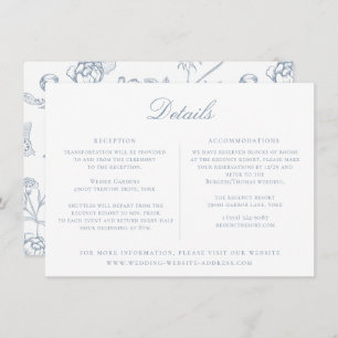 Carte d'informations sur le Mariage Floral Dusty B