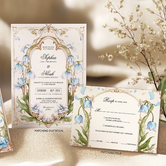 Carte d'informations sur le Mariage Light Blue Flo