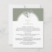 Carte d'informations sur le Mariage plat Sage Gree (Devant)