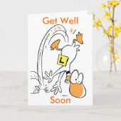 Carte Ding Duck Cartoon Se Bien Bientôt (Fleur jaune)