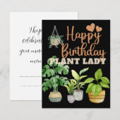 Carte Dingue plante dame, plante maman anniversaire (Devant / Derrière)