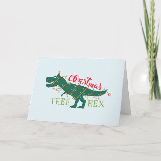 Carte Dino Dinosaure de Noël T-Rex drôle Cadeau de l'Arb (Devant)