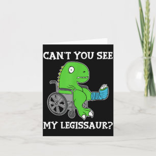 Carte Dino drôle de cadeau de rétablissement de jambe ca