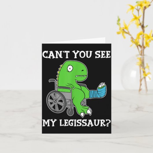 Carte Dino Funny Get Well Broken Leg Gift Dinosaur With (Fleur jaune)