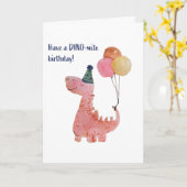 Carte DINO-mite anniversaire ! (Fleur jaune)
