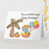 Carte DINO-Mite Anniversaire (Fleur jaune)