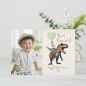 Carte Dino-mite Green Dinosaur Classe Valentine Photo (Debout devant)