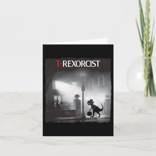 Carte Dino T-Rex Horreur Parodie Dinosaure Halloween Rét (Devant)