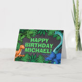 Carte Dino Trex Jurassic Boy Dinosaur Anniversaire (Devant)