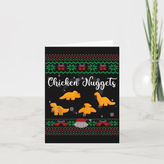 Carte Dinos Chicken Nuggets Ugly Christmas Sweater Funny (Devant)