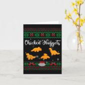 Carte Dinos Chicken Nuggets Ugly Christmas Sweater Funny (Fleur jaune)