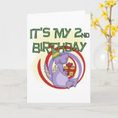 Carte Dinosaur 2ème Anniversaire Tshirts et cadeaux (Fleur jaune)