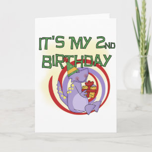 Carte Dinosaur 2ème Anniversaire Tshirts et cadeaux