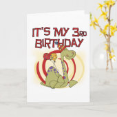 Carte Dinosaur 3ème Anniversaire Tshirts et cadeaux (Fleur jaune)
