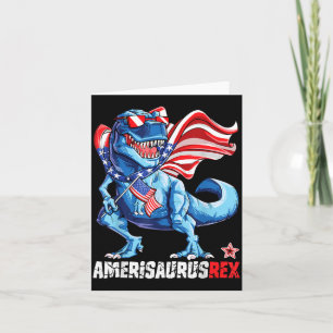Carte Dinosaur 4 juillet Garçons Filles Hommes Amerisaur