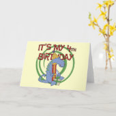 Carte Dinosaur 4e anniversaire T-shirts et cadeaux (Fleur jaune)