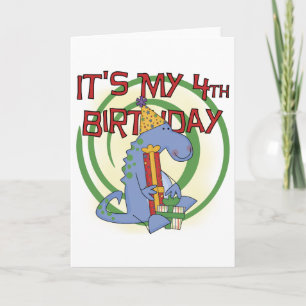 Carte Dinosaur 4e anniversaire T-shirts et cadeaux