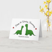 Carte Dinosaur 5e anniversaire mariage mari & femme (Fleur jaune)