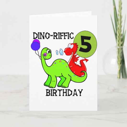 Carte Dinosaur 5e anniversaire T-shirts et cadeaux (Devant)