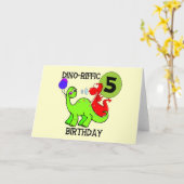 Carte Dinosaur 5e anniversaire T-shirts et cadeaux (Fleur jaune)