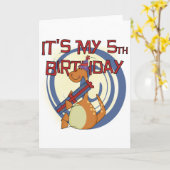 Carte Dinosaur 5e Anniversaire Tshirts et cadeaux (Fleur jaune)