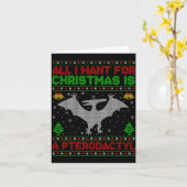 Carte Dinosaur Bird Ugly All I Want For Christmas Is A P (Fleur jaune)