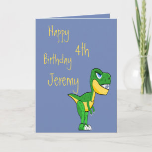 Carte Dinosaur Blue Cute Boys Age Anniversaire