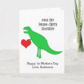 Carte Dinosaur Bonne 1ère Fête des Mères de l'Enfant (Devant)