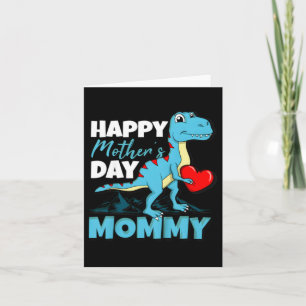 Carte Dinosaur Bonne Fête des Mères Maman T-Rex Cœur