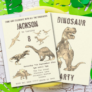 Carte Dinosaur Boys 8e fête d'anniversaire T Rex Roar
