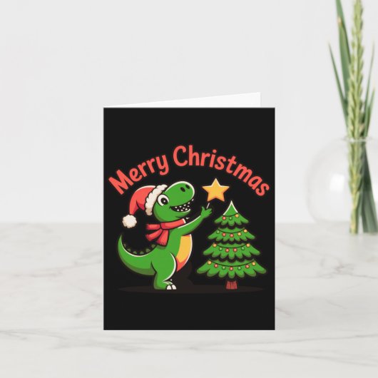 Carte Dinosaur Christmas Merry Christmas T-rex Decoratin (Devant)