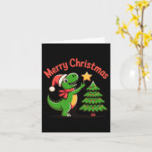 Carte Dinosaur Christmas Merry Christmas T-rex Decoratin (Fleur jaune)