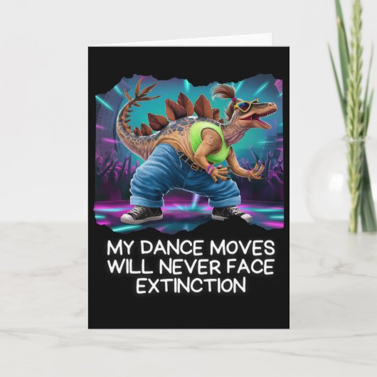 Carte Dinosaur Dance Funny Dancing Dino (Devant)