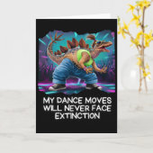 Carte Dinosaur Dance Funny Dancing Dino (Fleur jaune)