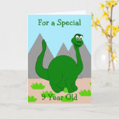 Carte Dinosaur Design Personnalisé 9 Anniversaire (Fleur jaune)