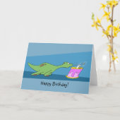 Carte Dinosaur dessin animé (Fleur jaune)