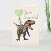 Carte Dinosaur Dino-mite Green Classroom Valentine (Devant)